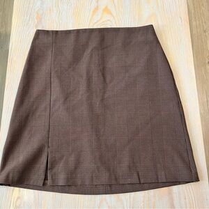 Time and Tru brown plaid mini skirt size xs